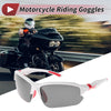 Motorcycle Riding Goggles Deep Gray Lens White Red Frame Triacetyl Cellulose PC