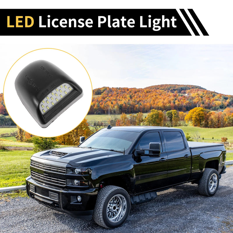 Chevrolet Silverado License Plate Light Tag Lamp White Lens