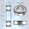 Car 4pcs 25x47x12mm Car Single Row Deep Groove Ball Bearings Silver Tone