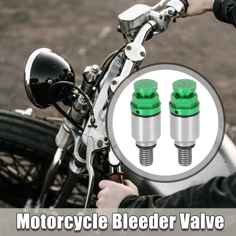 Honda Yamaha Green 2 x M5x0.8 Motorcycle Screw Fork Air Bleeder Valve