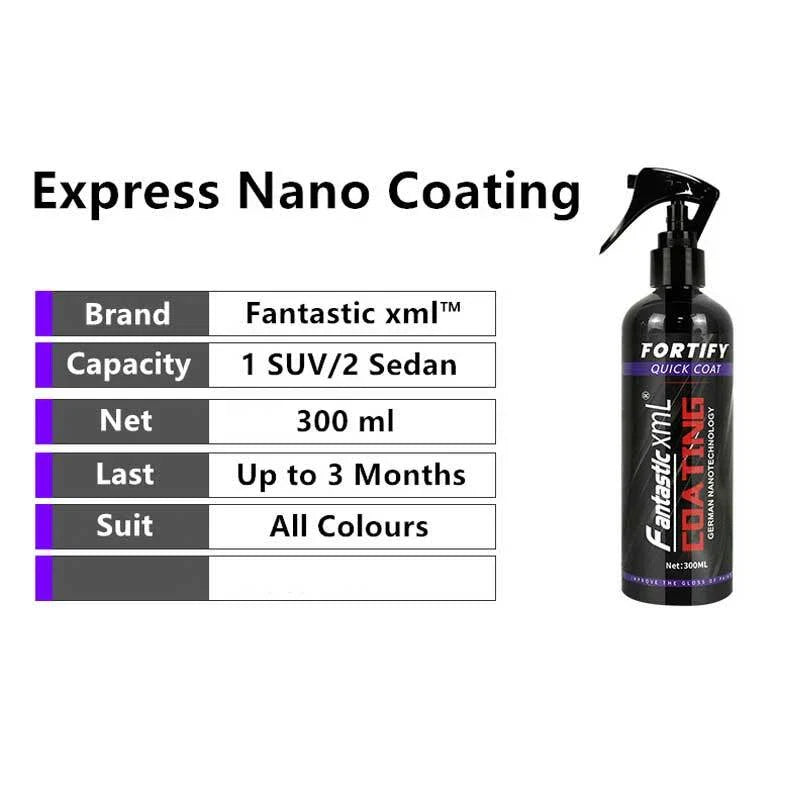 Quick Fortify Nano Car Paint Protect Coating Liquid Spray 300ml (RoHs Certified)