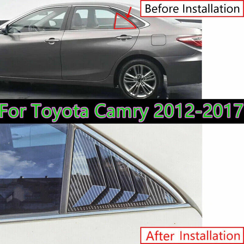 Toyota Camry 2x Carbon Fiber Window Louver Cover Trim Shutter (2012–2017)