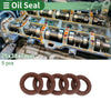 Oil Seal 25x38x7mm FKM Rubber Brown 5 Pcs
