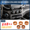 Dodge RAM 2018-2022 - 5 Pcs AC Media Volume Switch Knob Cover Ring