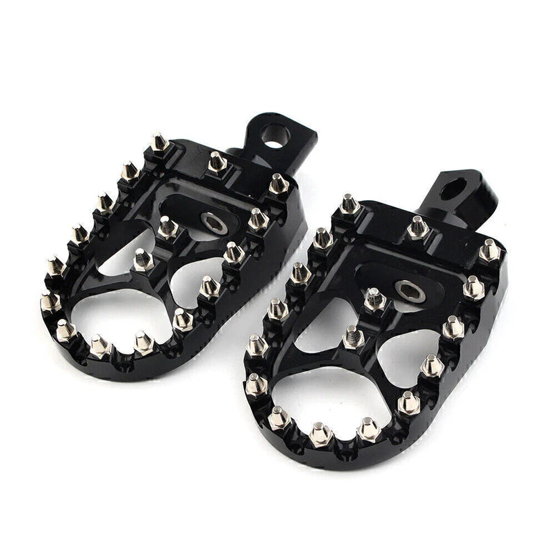 Harley Dyna Sportster Iron 883 Fatboy Wide Black Foot Pegs MX Style (2004-2023)