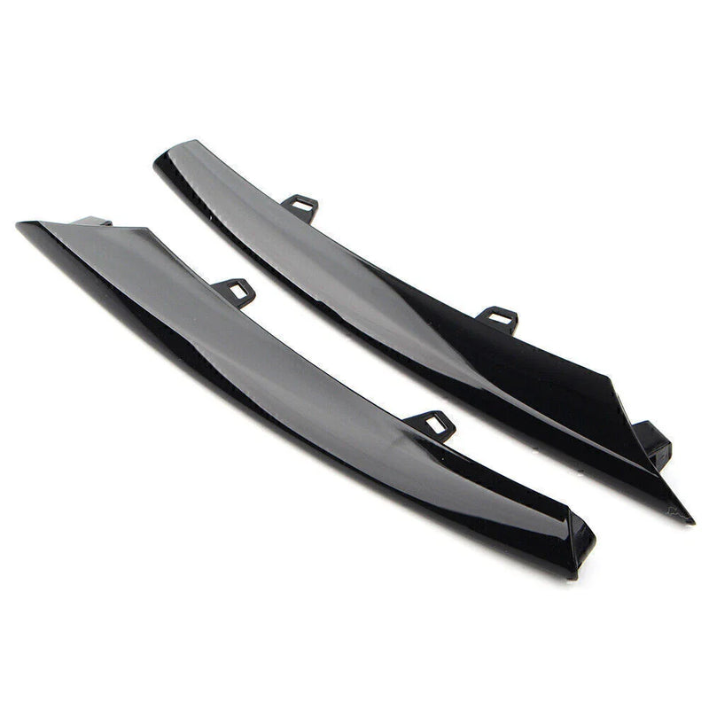 Jaguar XJ Gloss Black Front Side Grille Bumper Molding Trim (2010-2015)