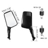 Universal 1 Set Glass Rearview Mirror with 8mm 10mm Screws Universal Black