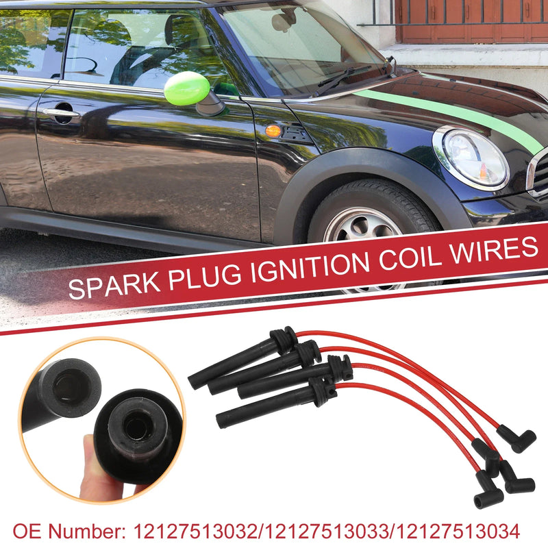 MINI Cooper R50 R52 4pcs Spark Plug Wire Ignition Coil Cable (2002-2008)