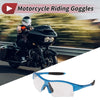 Motorcycle Set Riding Goggles Clear Lens Blue Frame PC TPU
