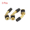 Moped Scooter Motorcycle 3 x Brass Angled Tubeless Tyre Tire Valve Stem