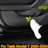 Model Y 4x Anti Kick Pad Carbon Fiber Side Edge Protector Sticker (2020–2024)