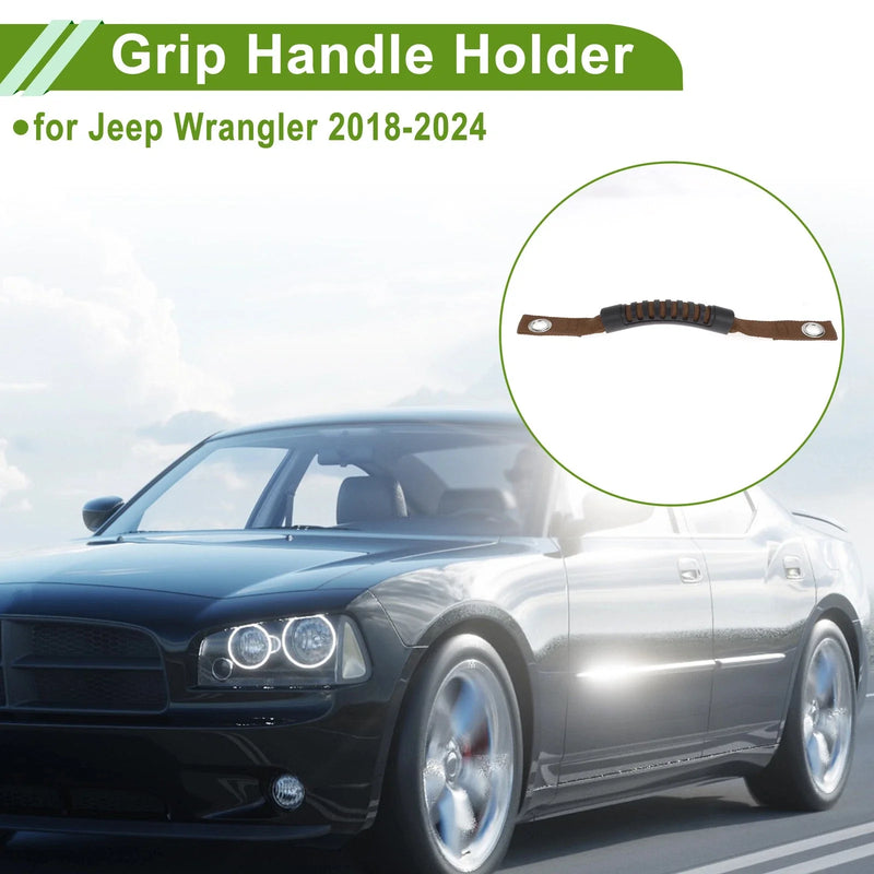 Jeep Wrangler 2018-2027 - Black & Brown Roll Bar Grab Handles (2018-2027)