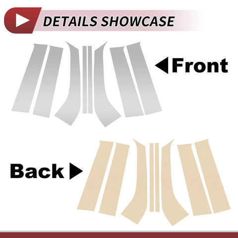 Ford Everest (2023-2024) Silver Tone 8 Pcs Door Pillar Window Trim
