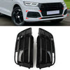 Audi Q5 SQ5 Black Front Bumper Fog Light Grille Covers (2018-2022)