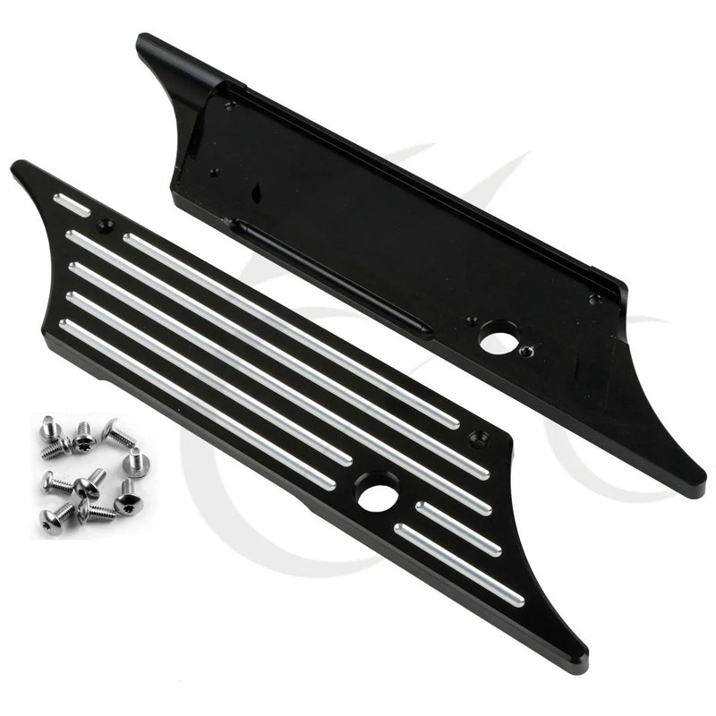 Harley Touring Road Glide Black/Chrome Hard Saddlebags Latch Covers (93-13)