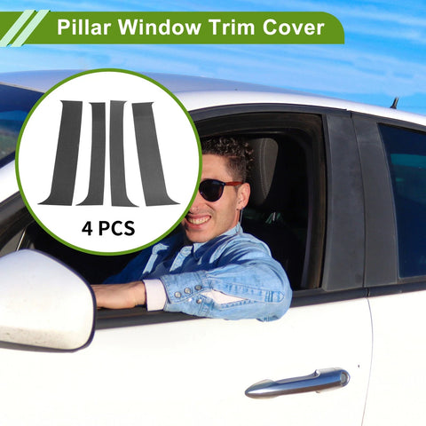 Chevy Blazer (1995-2005) Carbon Fiber Black 4 Pcs Pillar Window Trim
