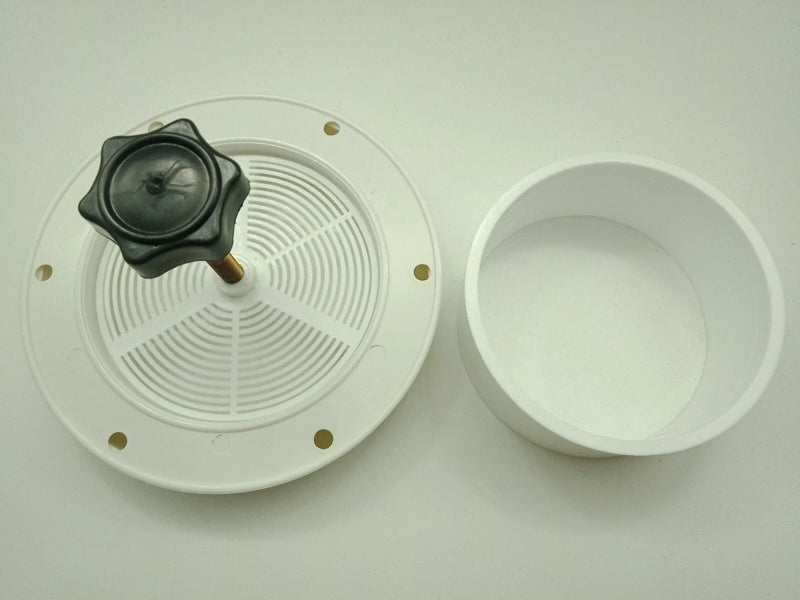 Mushroom Style Vent White Plastic Brass Spindle Low Profile Mosquito Screened