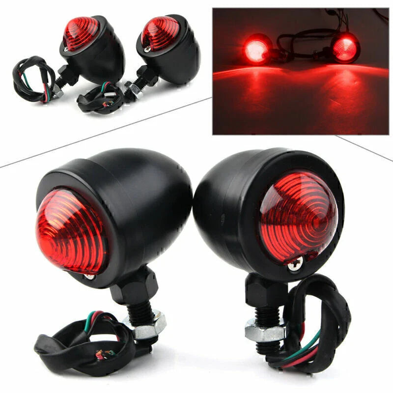 Universal Models 12V Motorcycle Turn Signal Lights - Red Blinker Indicators
