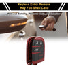Dodge Charger Black Red Key fob Shell Case 4 Button