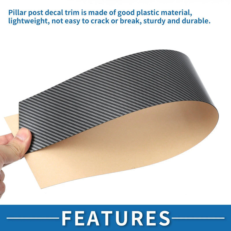 Ford Flex (2009-2015) Carbon Fiber Black 9 x Door Pillar Window Trim