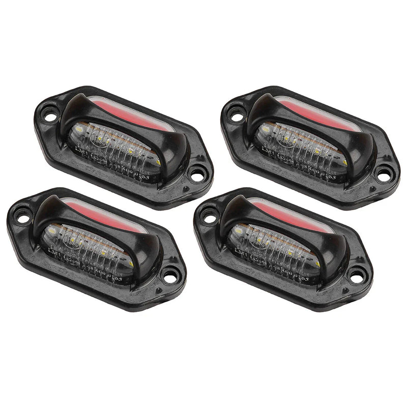 Car Truck Trailer 4Pcs 12-24V White & Red LED License Plate Tag Lights
