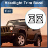 Jeep (2 x) Aluminum Alloy Headlight Trim Bezels