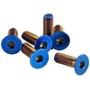 Boss Kit 6 x Flat Head Burnt Titanium Blue Steering Wheel Bolts