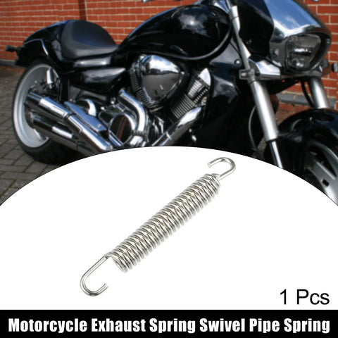 Motorcycle Exhaust Pipe Spring 3.15" Stainless Steel Silver Tone