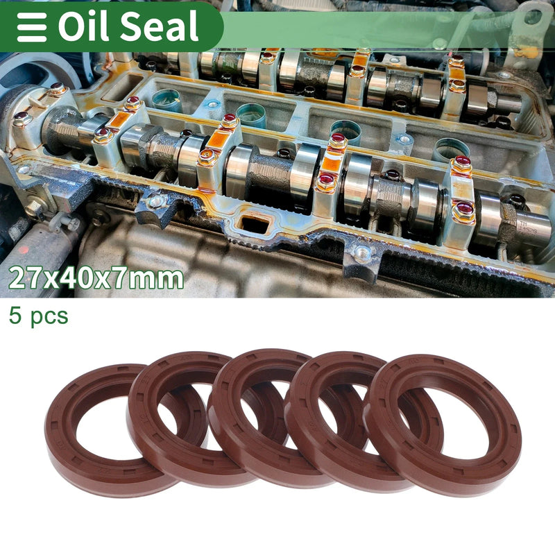 Make Model Oil Seal 27x40x7mm 5 Pcs Seal Ring Rotary Shaft Seal FKM Rubber