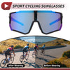 Motorcycle Riding Goggles Blue Lens Black Frame Cycling Sunglasses PC UV400