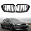 BMW 3 Series E46 Coupe / Cabrio Gloss Black Double Slat Front Bumper Grille