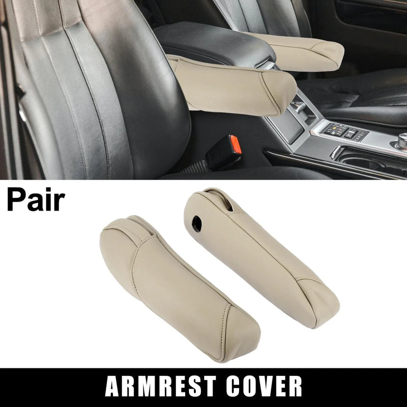 Honda CR-V Microfiber Leather Car Front Seat Armrest Cover Beige (2007-2009)