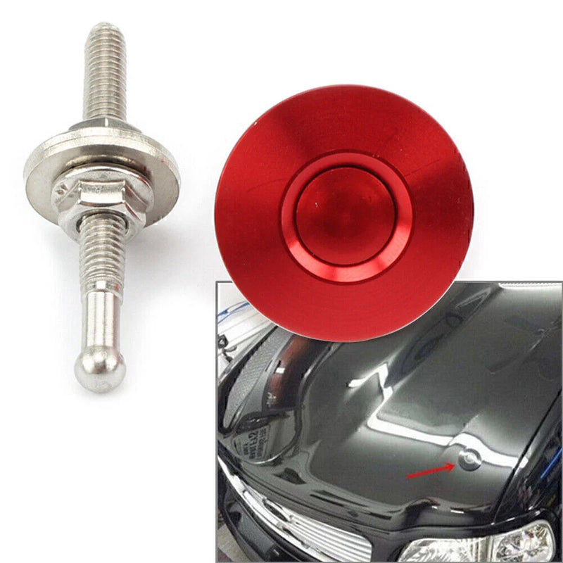 Universal Cars Red Push Button Quick Release Hood Pins