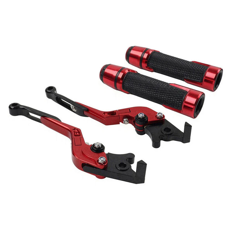 Yamaha YZF R1M R1S Red Extendable Brake Clutch Lever Grip Set (2015-2023)