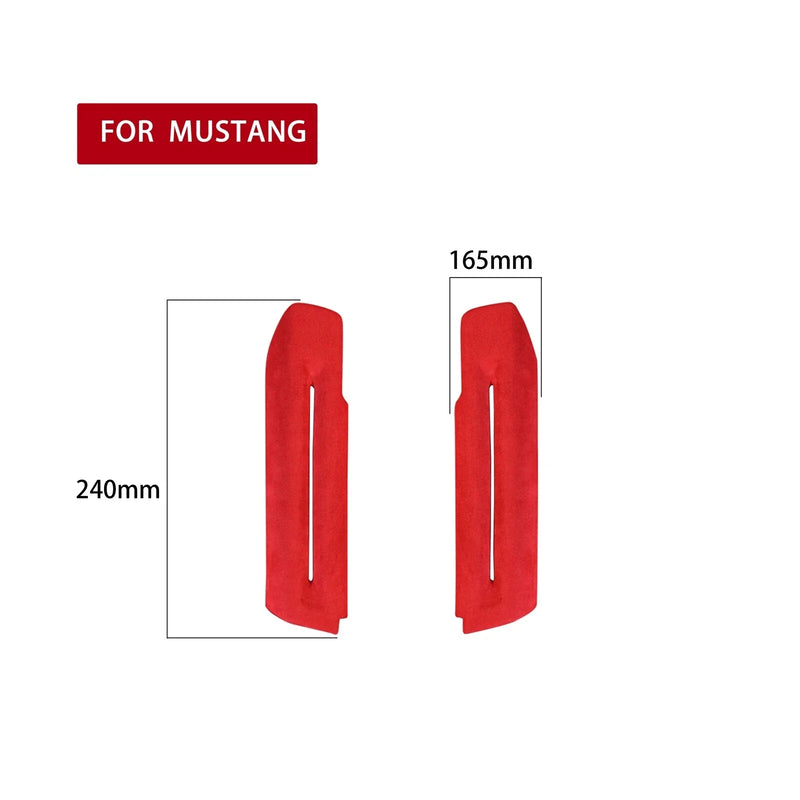 Ford Mustang 2 x Red Door Side Handle Armrest Covers (2015-2020)