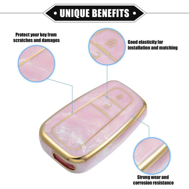 Toyota Prius TPU Pink  Button Remote Smart Key Fob Cover (2006-2022)