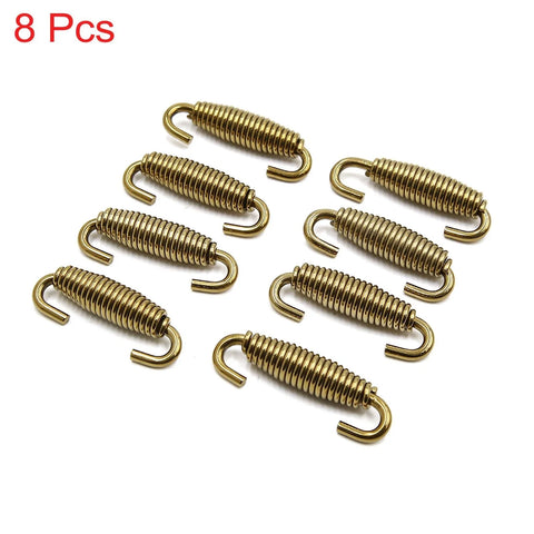 Motorcycle 8pcs Stainless Steel Gold Tone Swivel Exhaust Pipe Springs