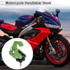 1 x L-Shape Aluminum Alloy Motorcycle Hanging Hook Green Black 60mm