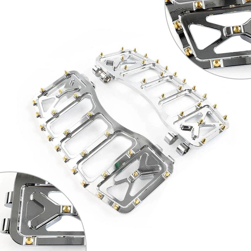 Harley Softail Touring Road Glide Chrome & Gold Foot Pegs