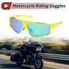 Motorcycle Riding Goggles Green Lens Yellow Frame Tri-acetel Cellulose