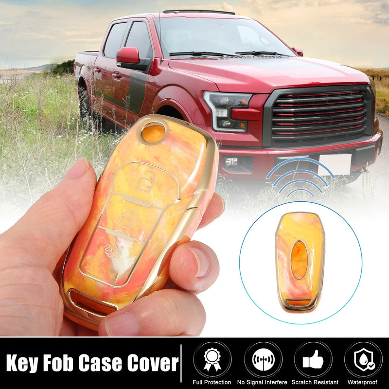 Ford F150 3 x Key Fob Remote Control Cover TPU Shell Orange (2015-2018)