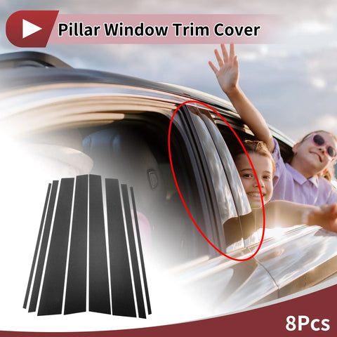 Toyota Prado 8 Pcs Car Door Pillar Window Trim Carbon Fiber (2003–2009)
