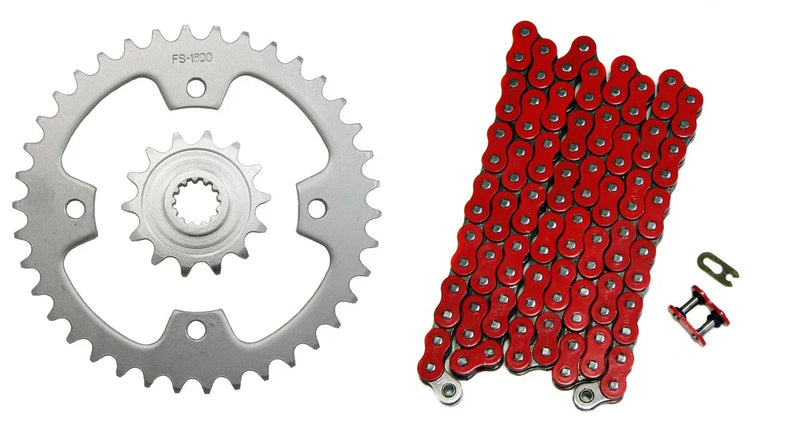 Kawasaki KFX450R 520x94 Red O-Ring Drive Chain & 14/38 Sprockets (2008–2014)