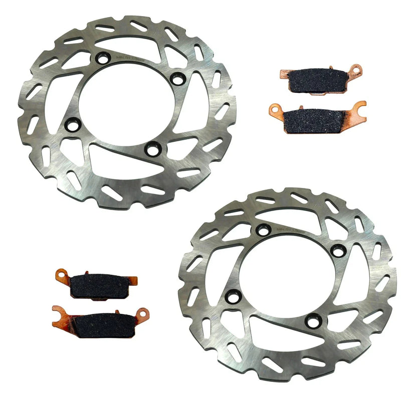Yamaha Kodiak 700 2 x Front Wave Disc Brake Rotors & Brake Pads (2016-2023)
