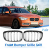 BMW 1 Series 1 Pair Front Upper Bumper Grille Matte Black (2011-2014)