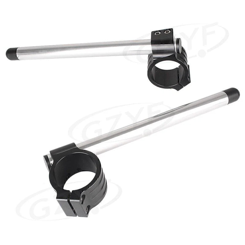 Aluminum Fork Tube - Black Silver 46MM Clip-On Handlebar Replacement