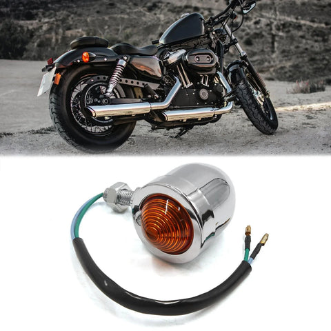 Harley-Davidson 2 x Yellow Light Chrome Motorcycle Turn Signal Lamp Bulb