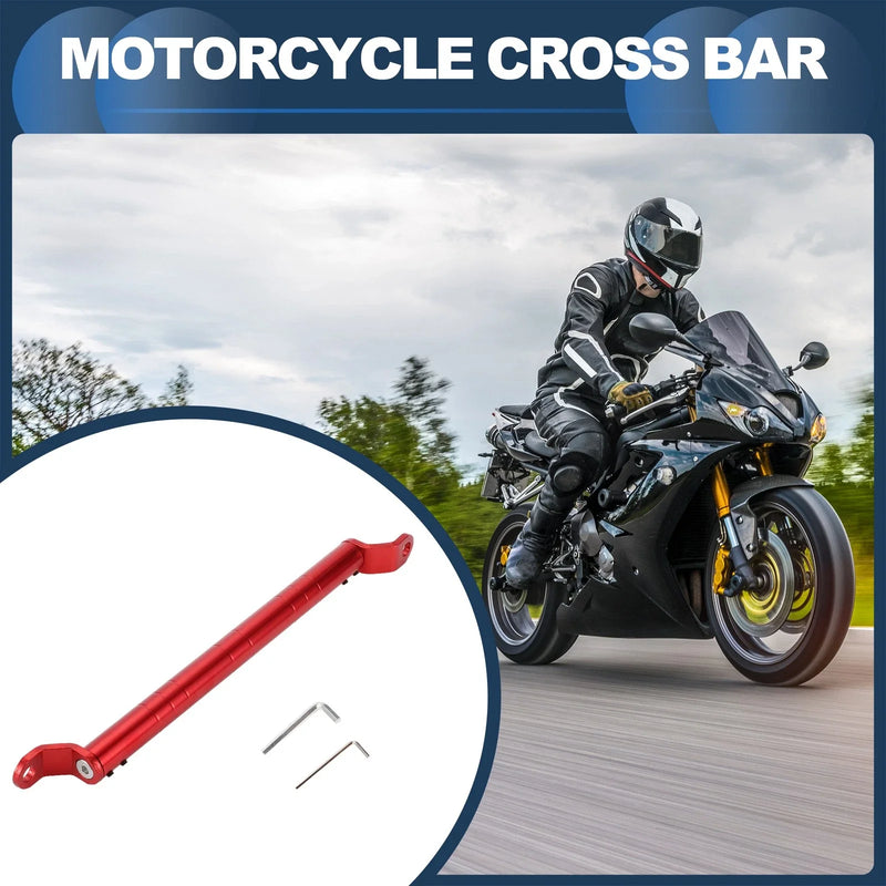 Motorcycle Handlebar Red Motorcycle Cross Bar / 34cm / Mirror Mount