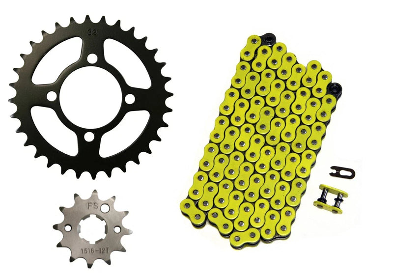 Yamaha Grizzly 125 Yellow 520x74 O-Ring Chain 12/32 Sprockets (2004–13)