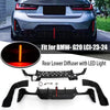 BMW 3 Series G20 Gloss Black Rear Lower Diffuser with LED Light (2023-2024)